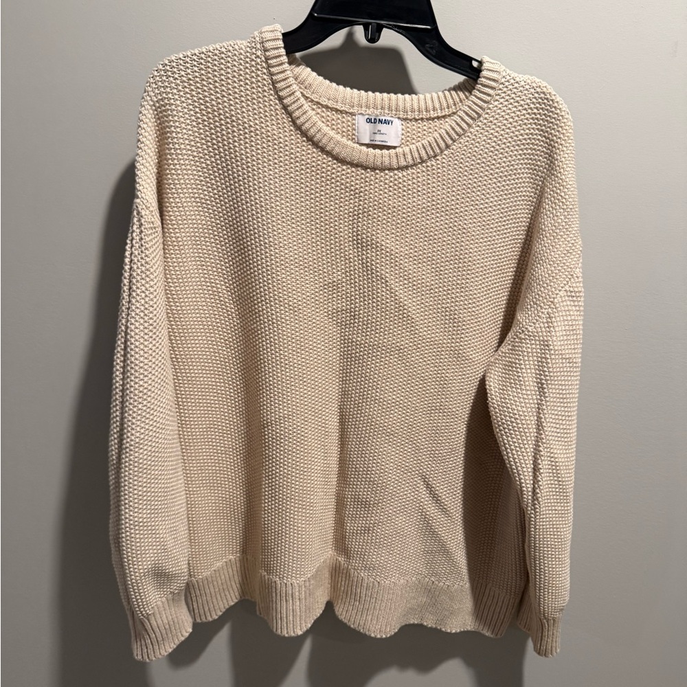 Old Navy Cream Crew Neck Sweater
